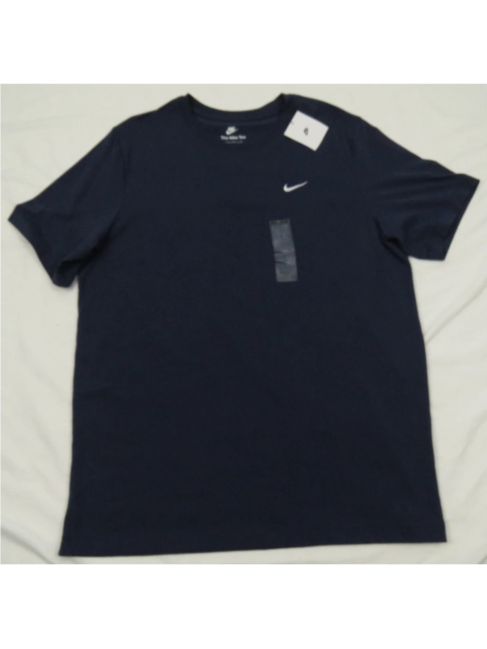 NWT The Nike Tee Embroidered Swoosh Blue Mens Short Sleeve Crewneck T Shirt L